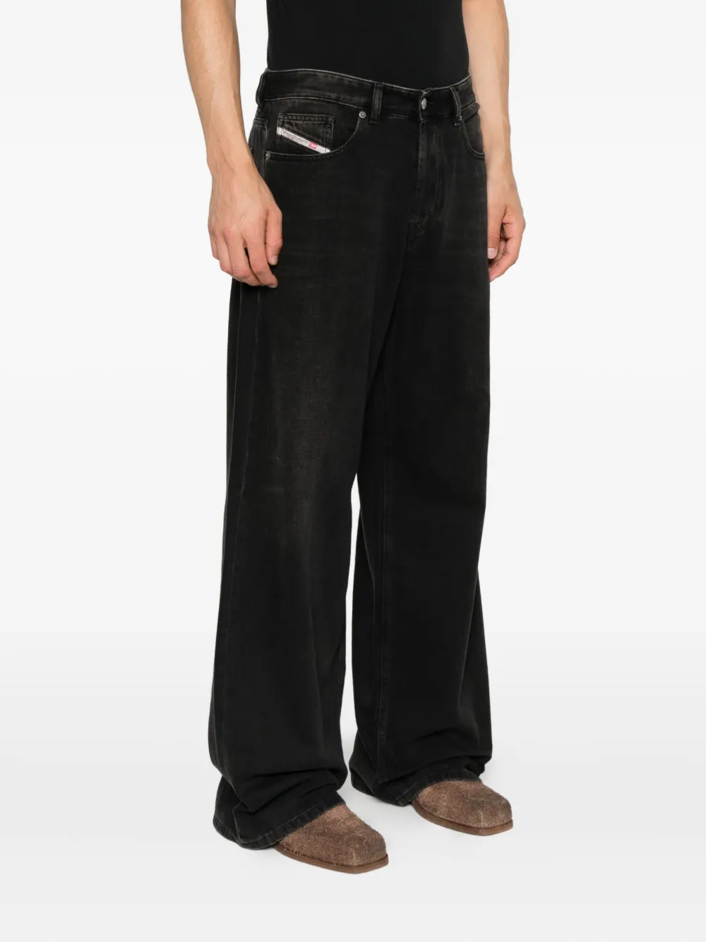 Diesel Wide-leg Jeans In Black
