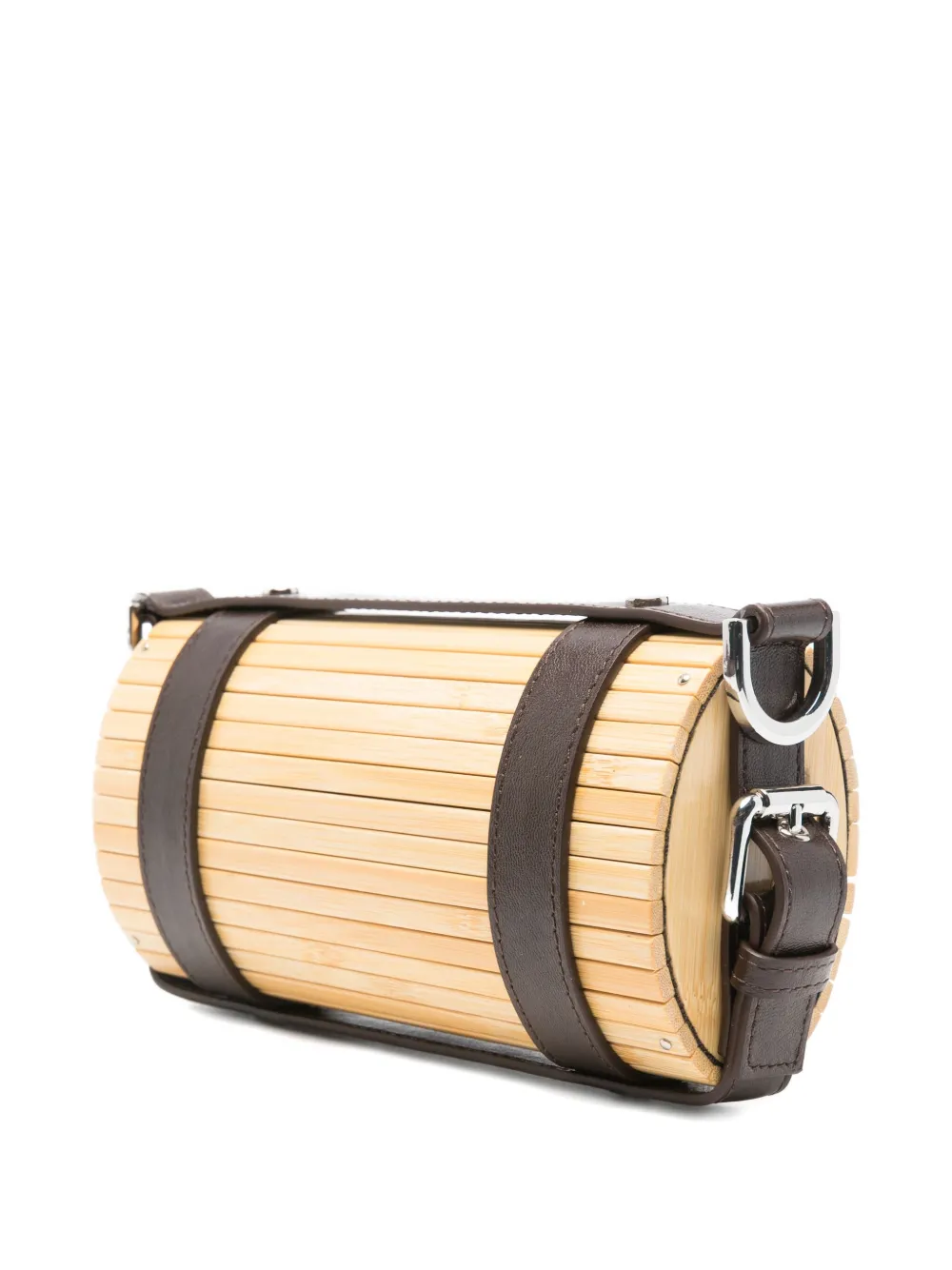 Feng Chen Wang Cylindrical Bamboo Shoulder Bag In Neutral
