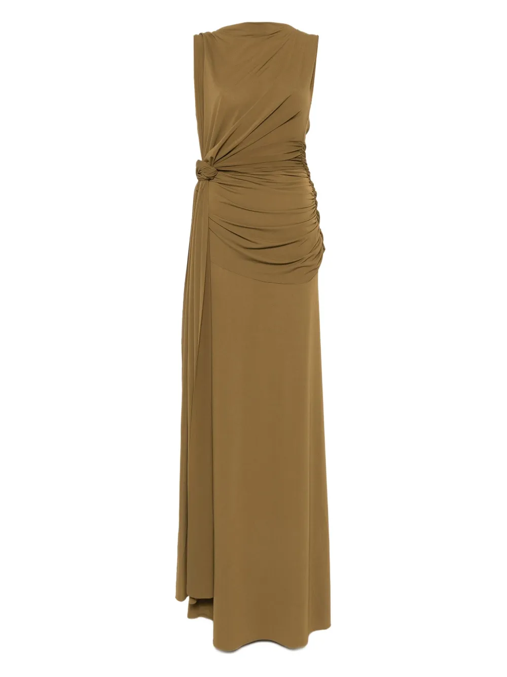 Alex Perry knot-detail draped maxi dress Groen