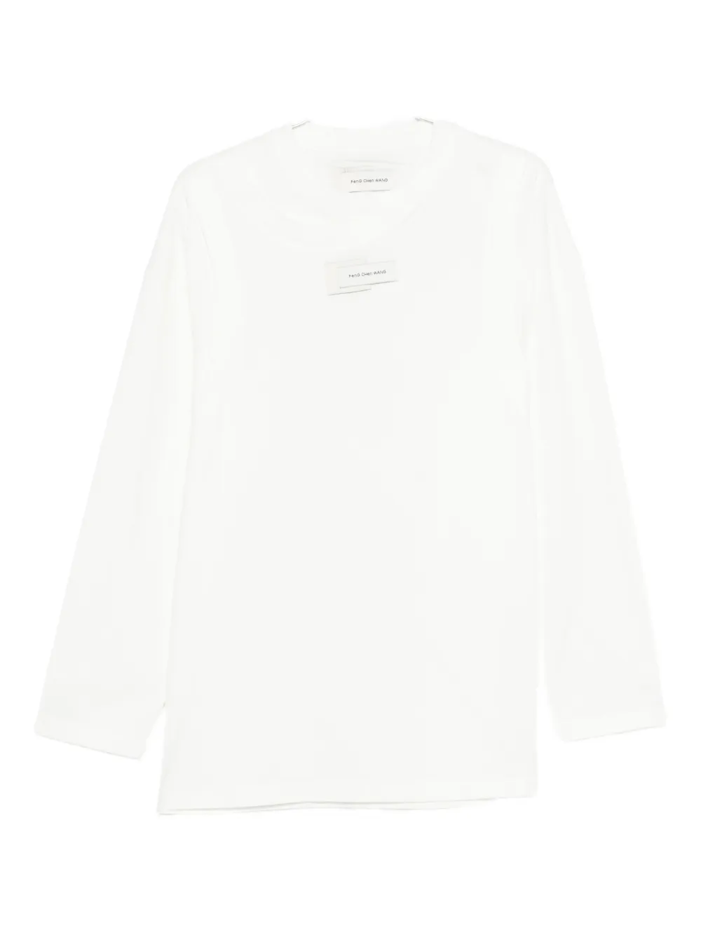 Feng Chen Wang Label-detail Long-sleeved T-shirt In White