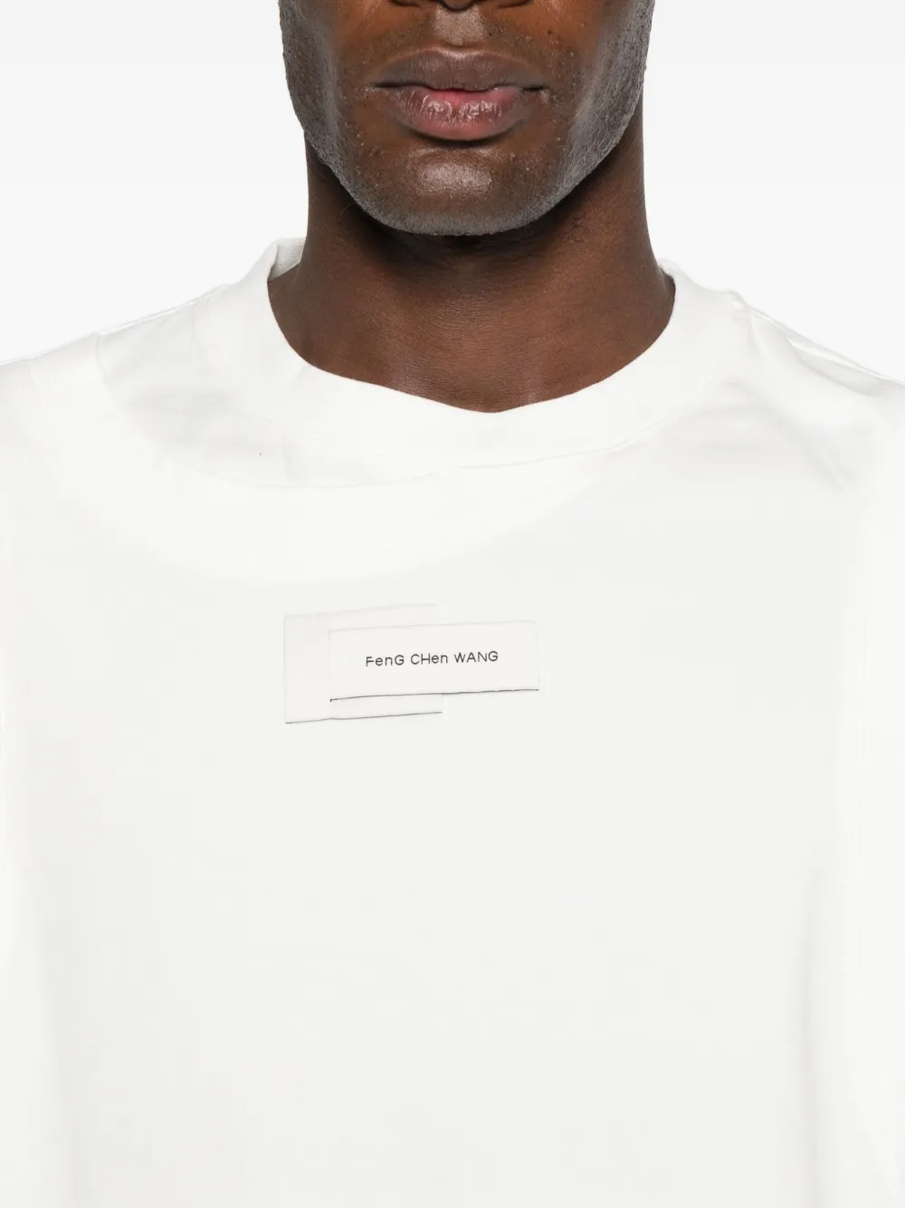 Feng Chen Wang Label-detail Long-sleeved T-shirt In White