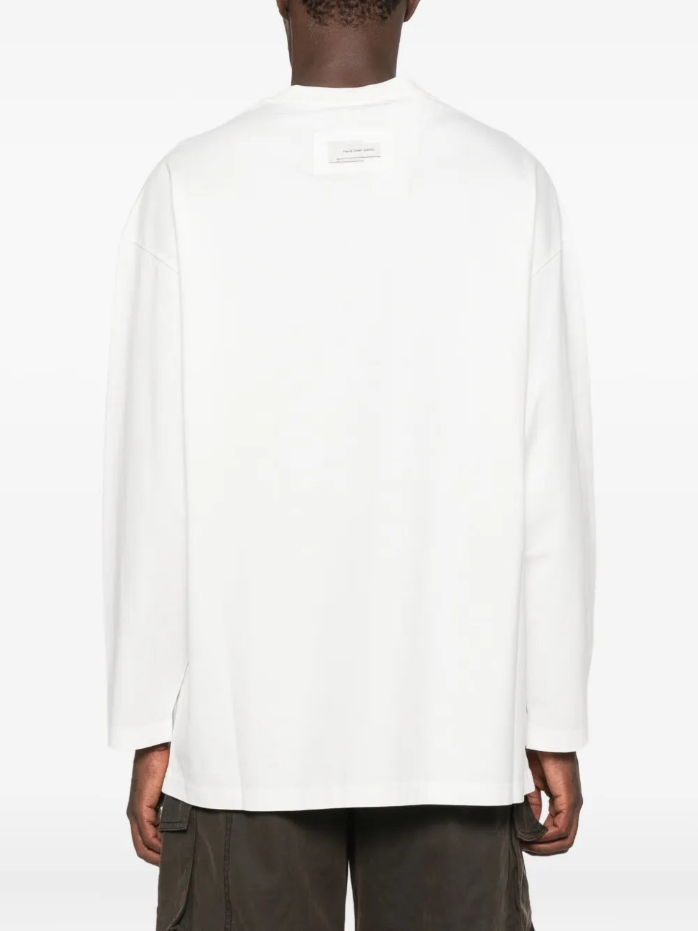 Feng Chen Wang Label-detail Long-sleeved T-shirt In White
