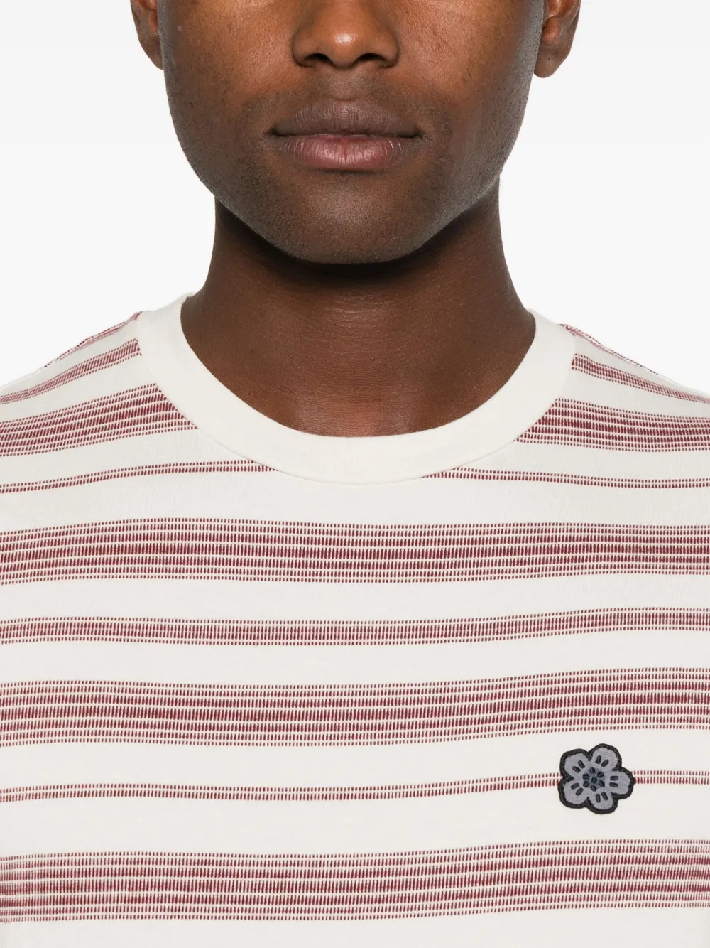 Kenzo Gestreept T-shirt met bloemapplicatie Wit