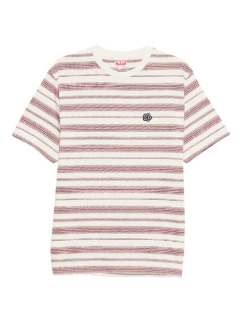Kenzo striped flower-appliqué t-shirt