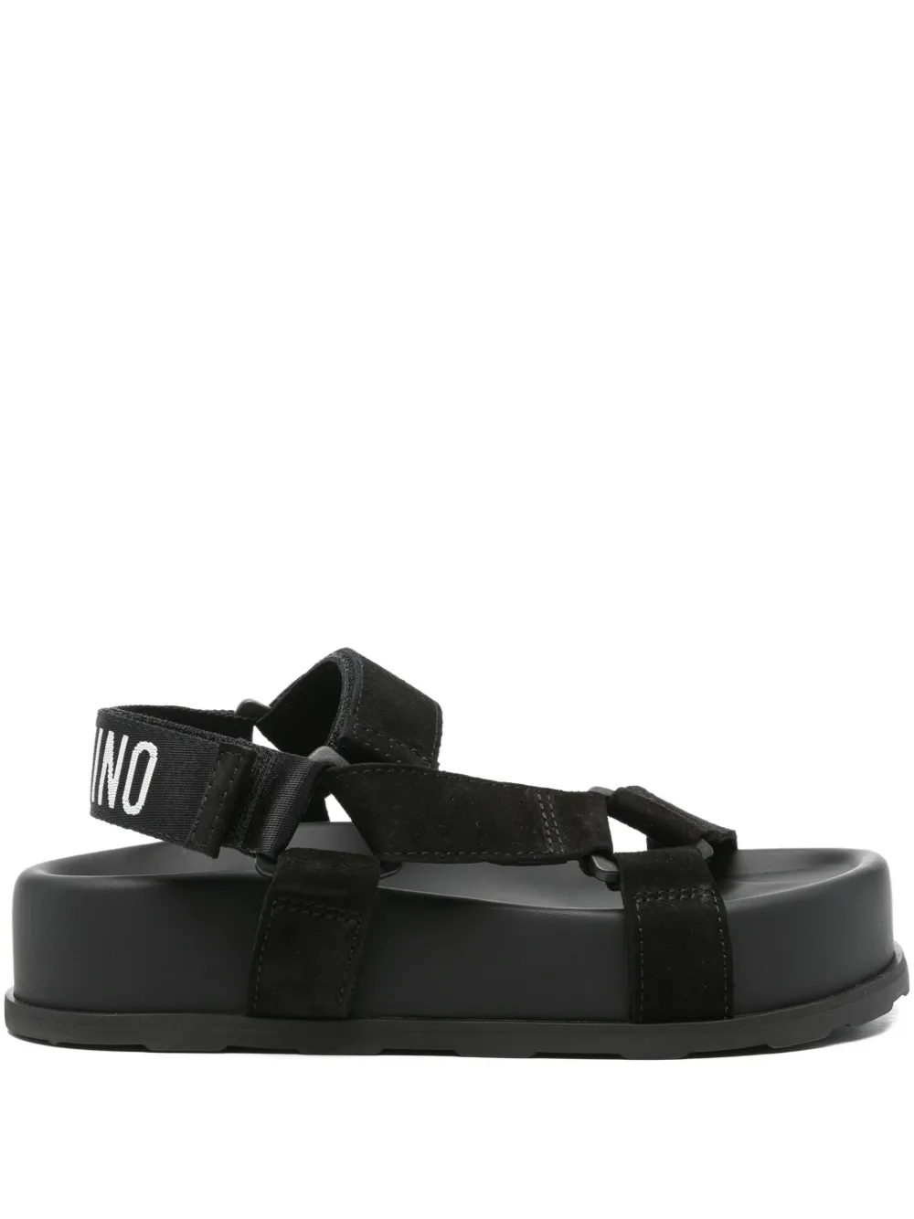 Moschino Platform Strap Sandals In Black