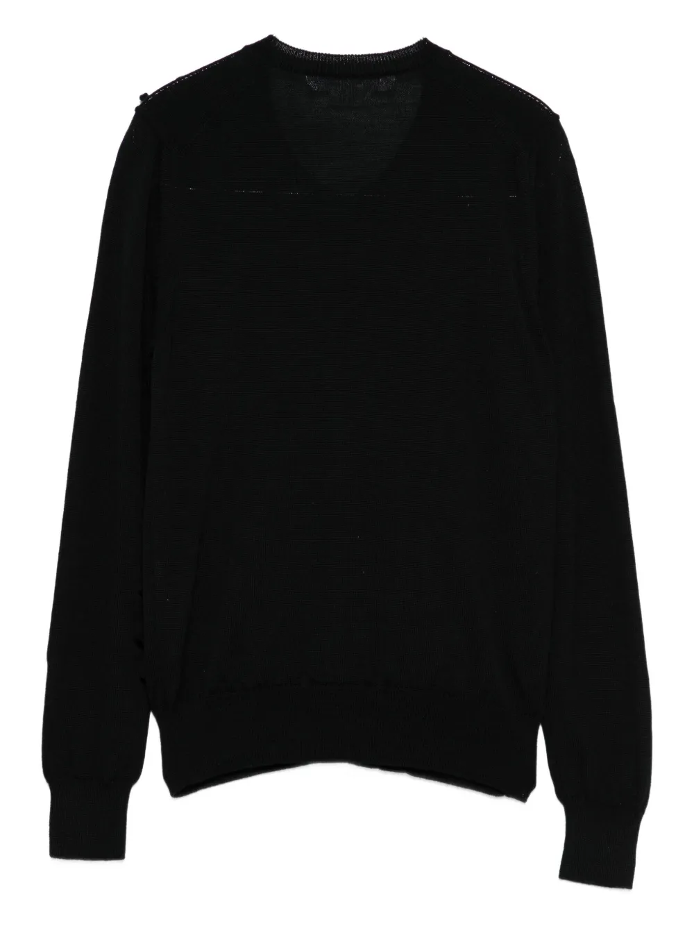 Comme Des Garçons Ruffled Button Cardigan In Black