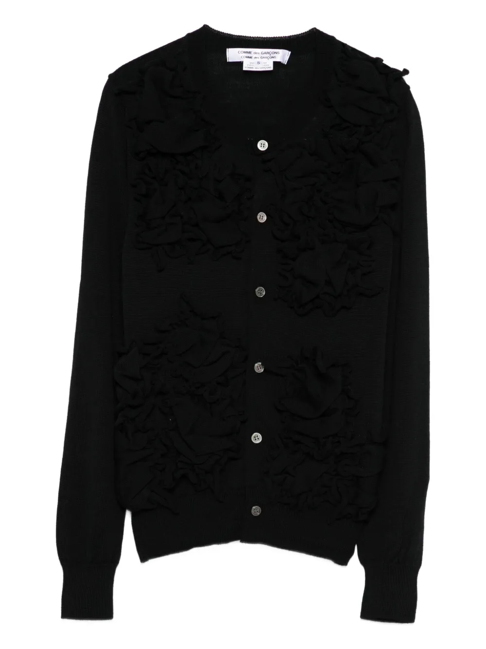 Comme Des Garçons ruffled button cardigan | Black | Image 1