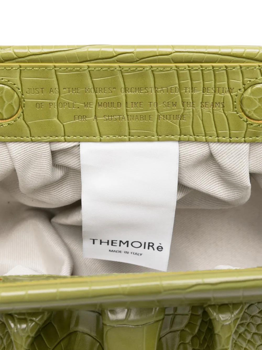Themoirè Bios clutch met reliëf Groen