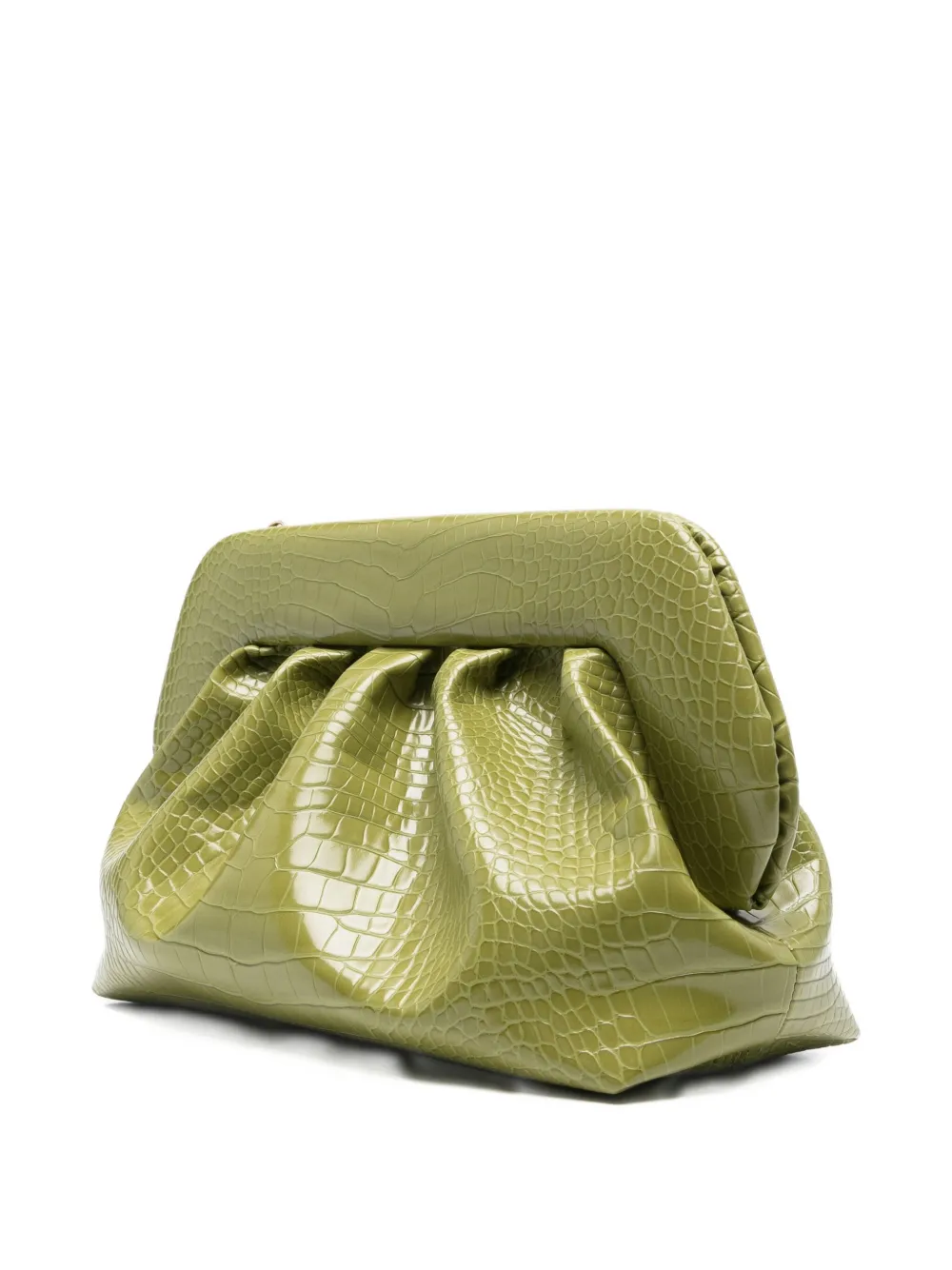 Themoirè Bios Embossed Clutch Bag In Green
