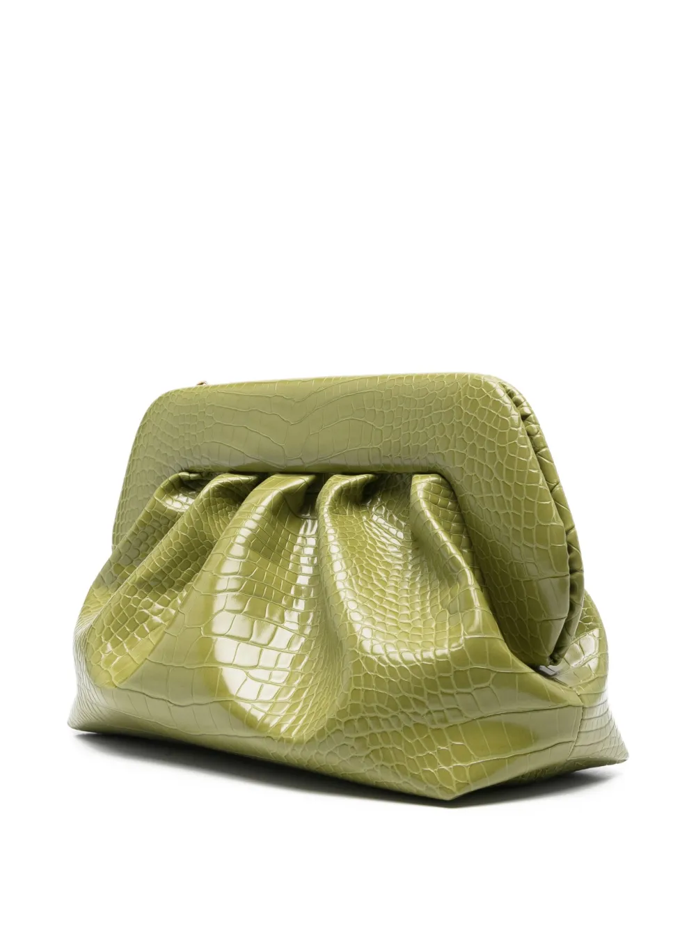 Themoirè Bios clutch met reliëf Groen
