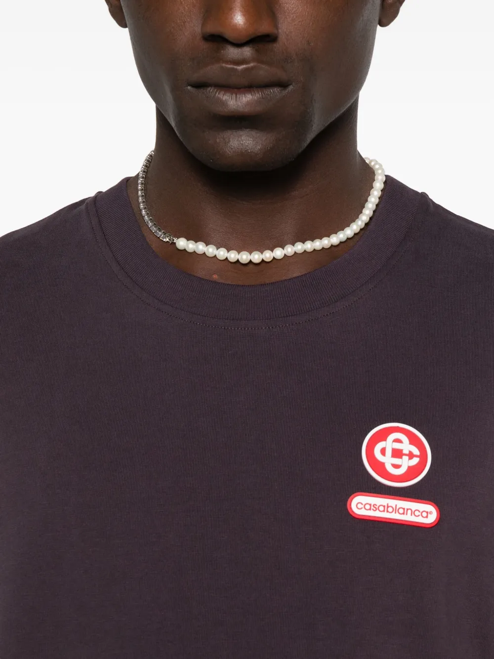 Casablanca T-shirt met logopatch Paars