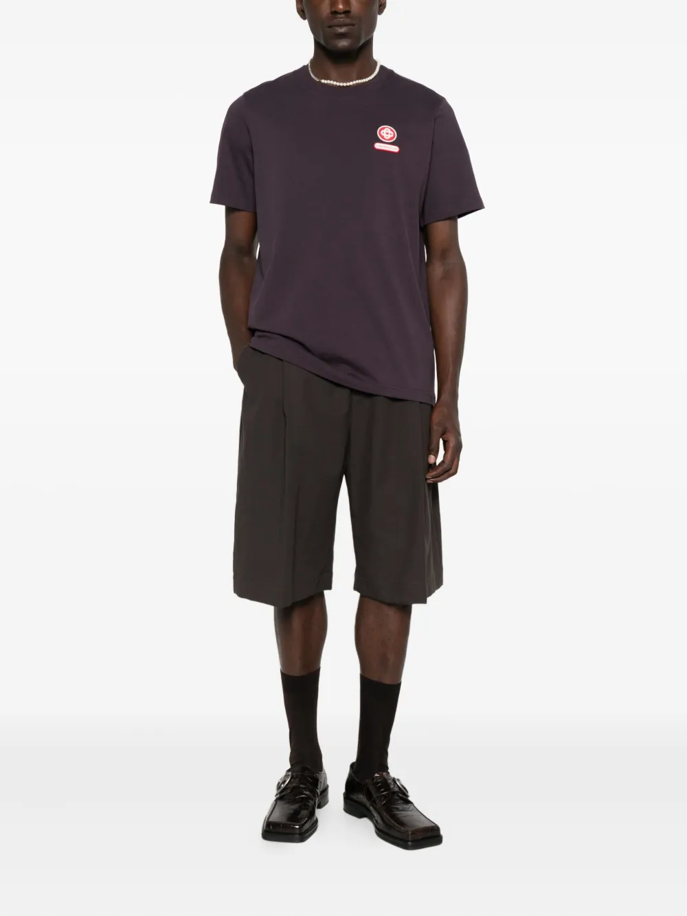 Casablanca logo-patch T-shirt - Paars