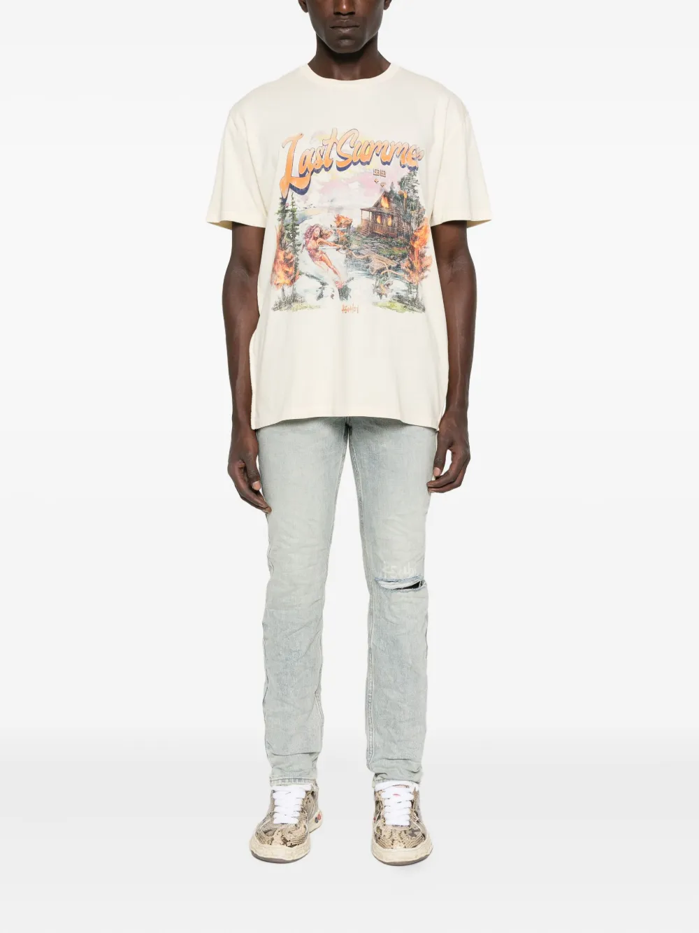 Ksubi Jeans met gerafeld detail - Blauw