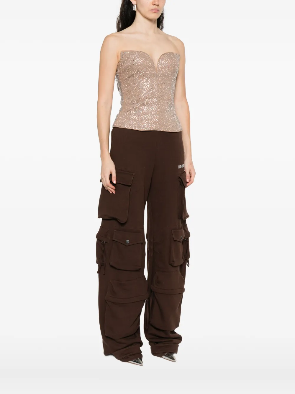 Giuseppe Di Morabito embellished strapless top Beige