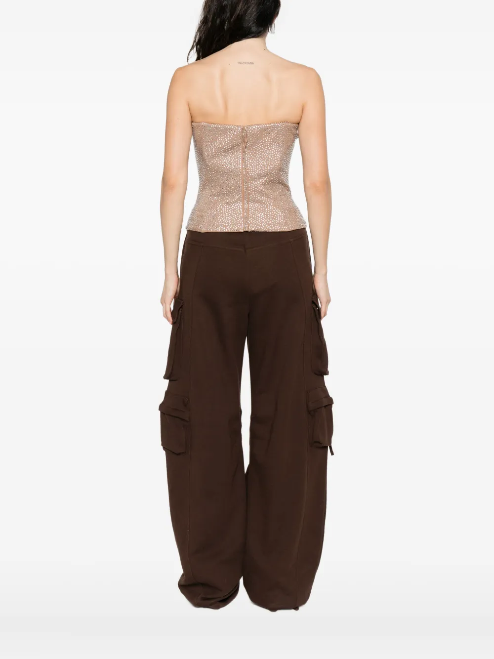 Giuseppe Di Morabito embellished strapless top Beige
