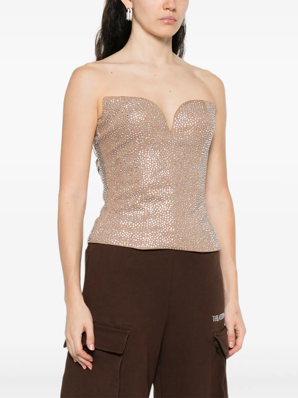  Giuseppe Di Morabito Embellished Strapless Top - Neutrals 