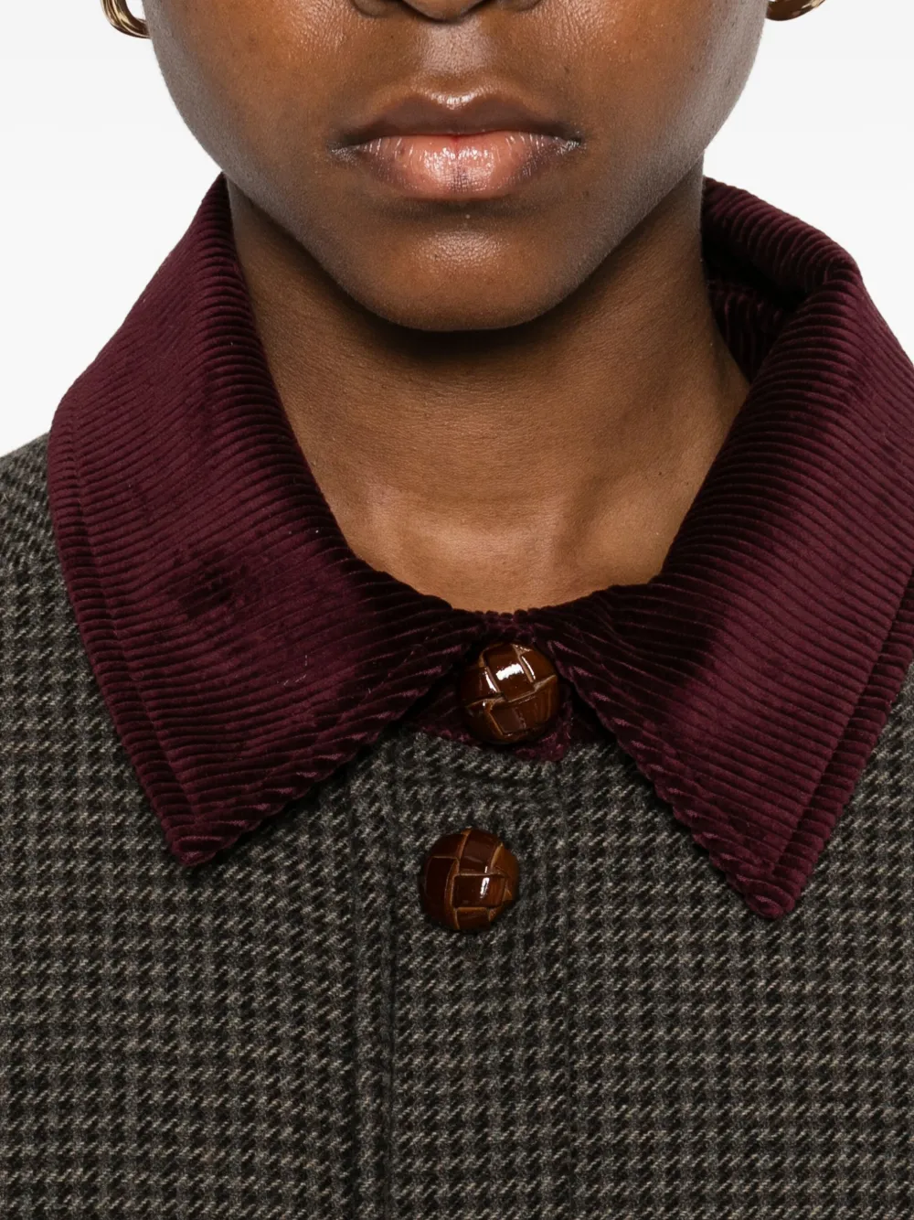Blazé Milano Berber Corduroy-trimmed Wool-blend Jacket In Gray