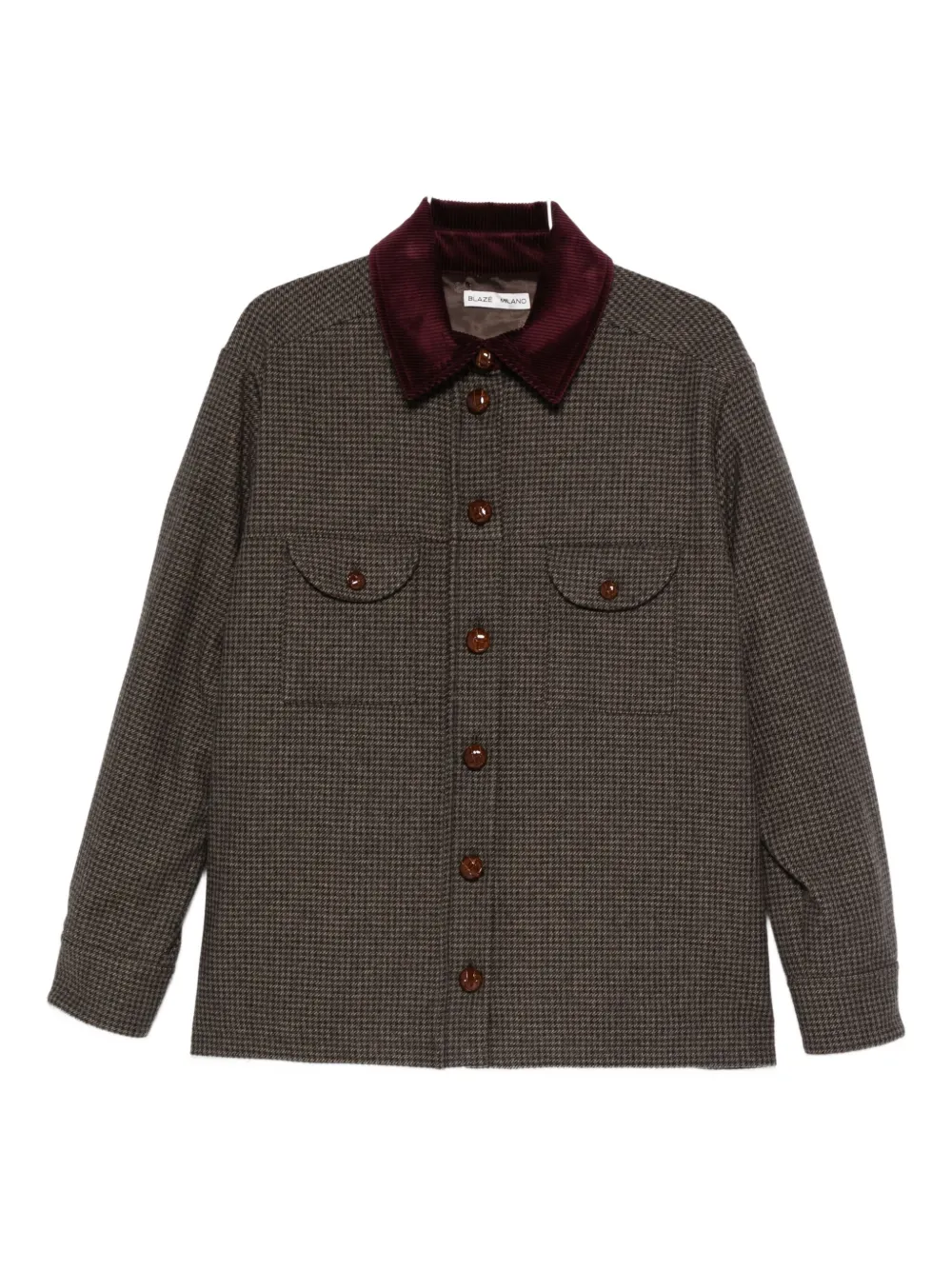 Blazé Milano Berber Corduroy-trimmed Wool-blend Jacket In Gray