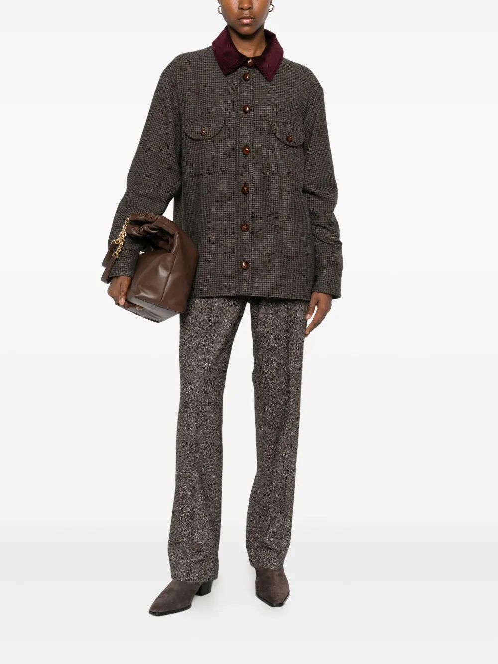 Blazé Milano Berber Corduroy-trimmed Wool-blend Jacket In Gray