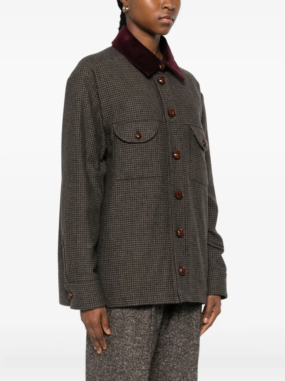 Blazé Milano Berber Corduroy-trimmed Wool-blend Jacket In Gray