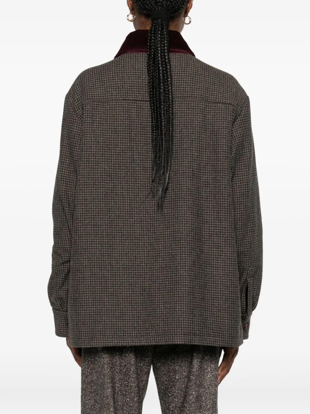 Blazé Milano Berber Corduroy-trimmed Wool-blend Jacket In Gray