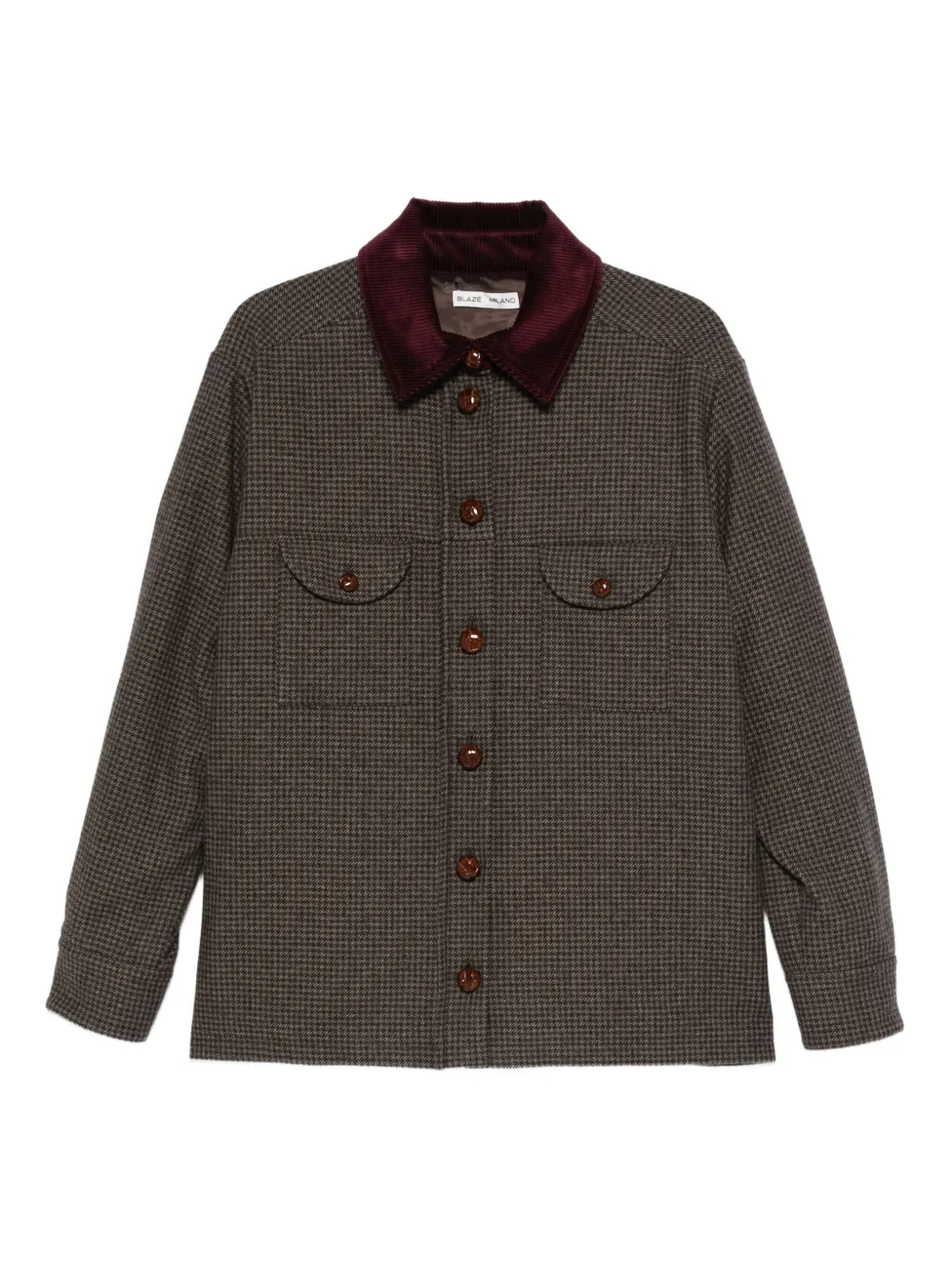 Blazé Milano buttoned corduroy-collar jacket | Brown | Image 1