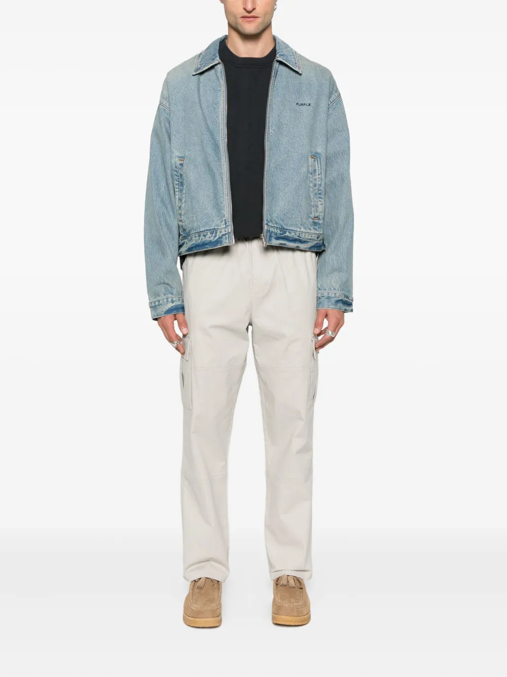 Represent elasticated-waist cargo trousers Grijs