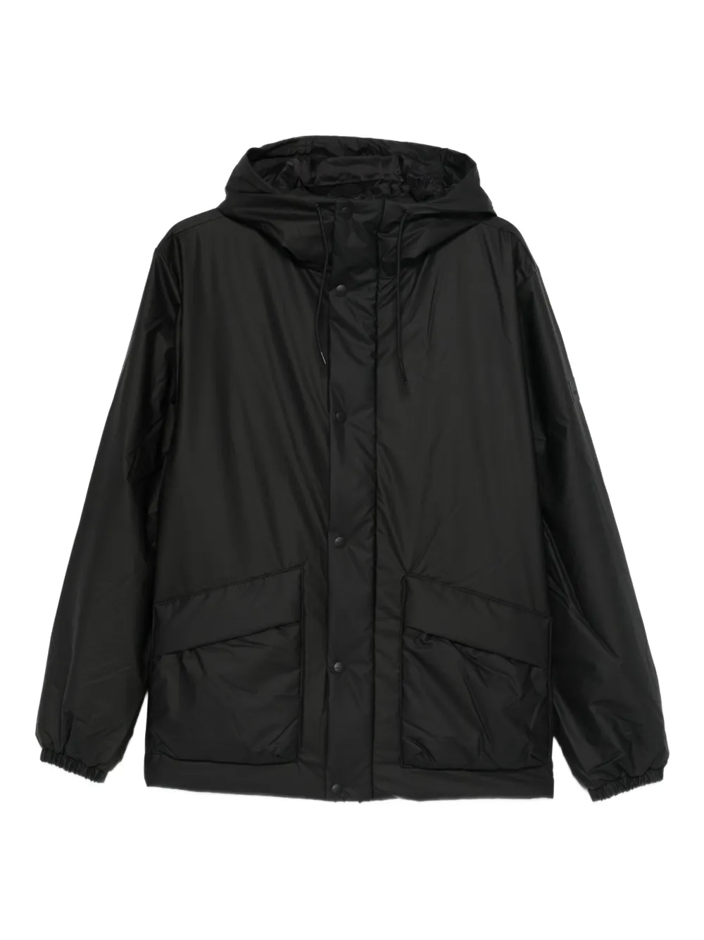 Rains Lohja Hooded Pocket Jacket In Black