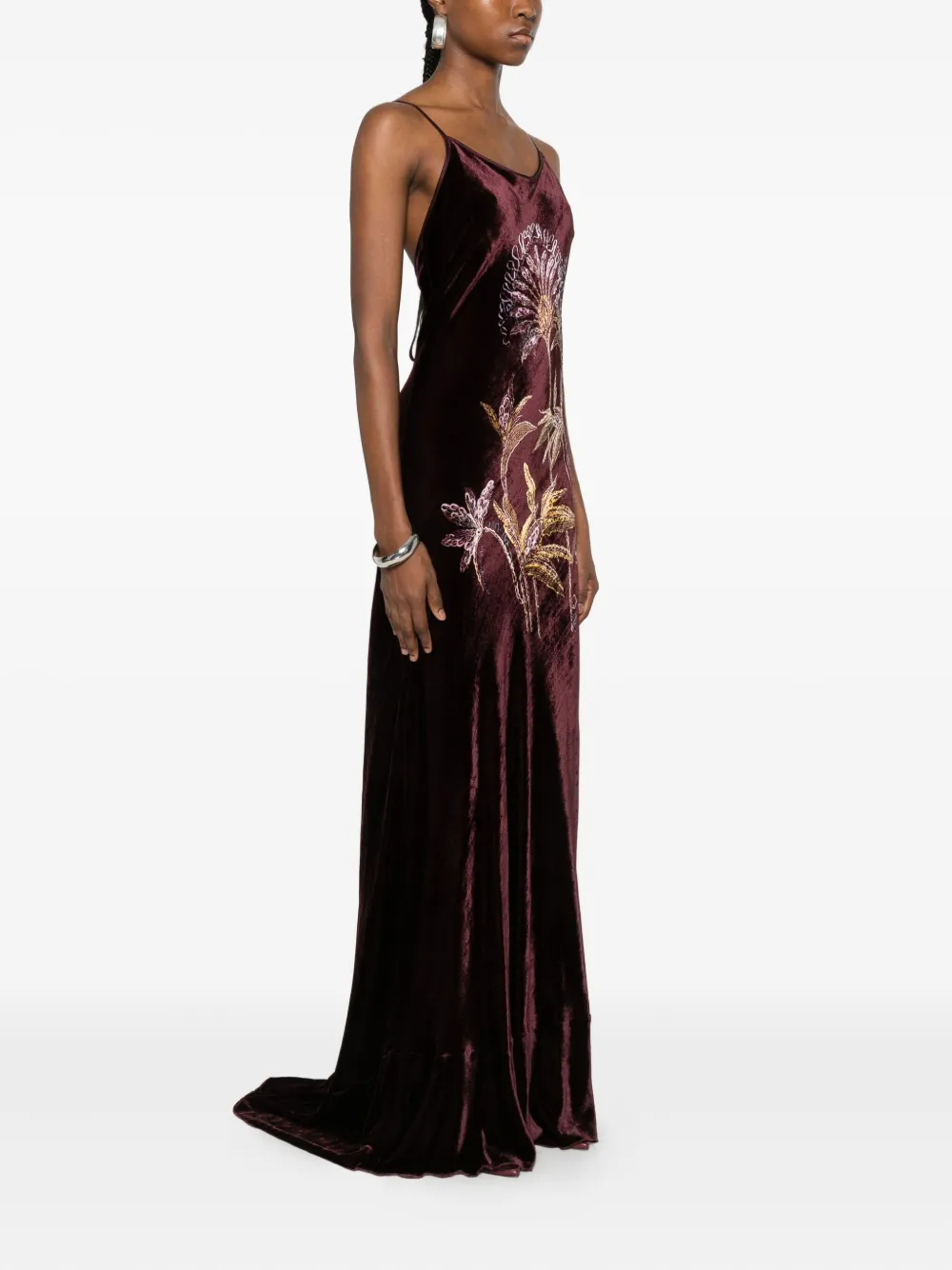 Forte Forte Floral-detail Maxi Dress In Black