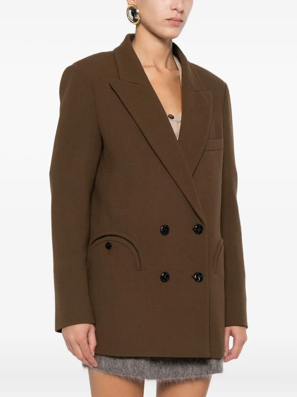  Blazé Milano Double-breasted Blazer - Brown 
