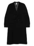 Sunflower virgin wool double-breasted coat - Black