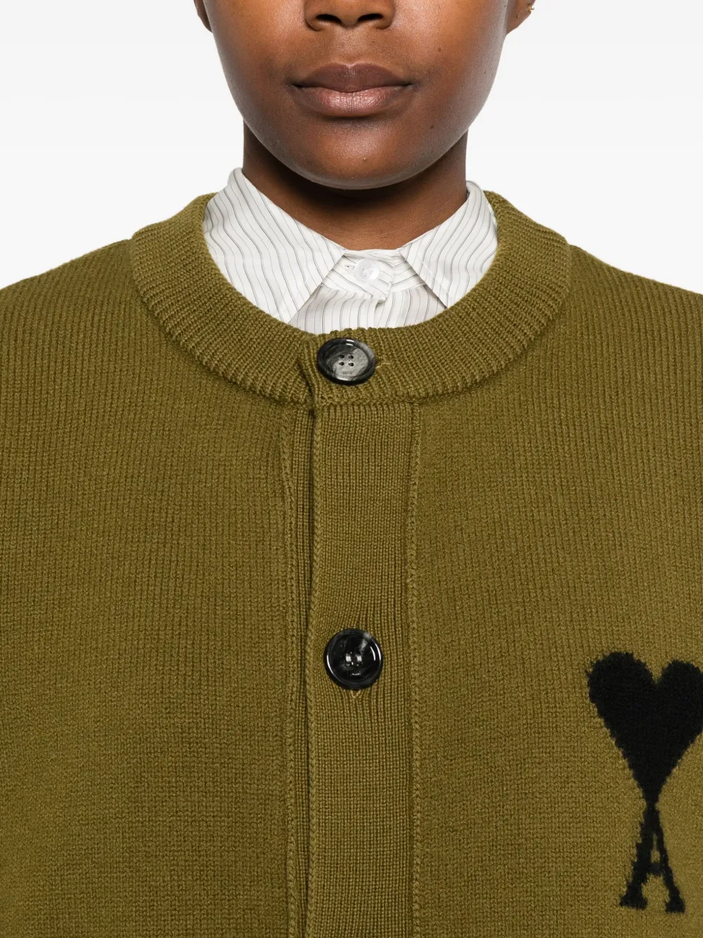 AMI Paris Vest met opgestikte zak en logo Bruin