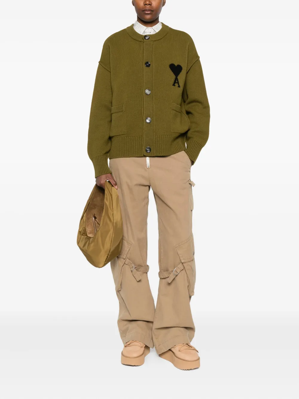 AMI Paris heart-logo patch-pocket cardigan | Cardigans | Image 2