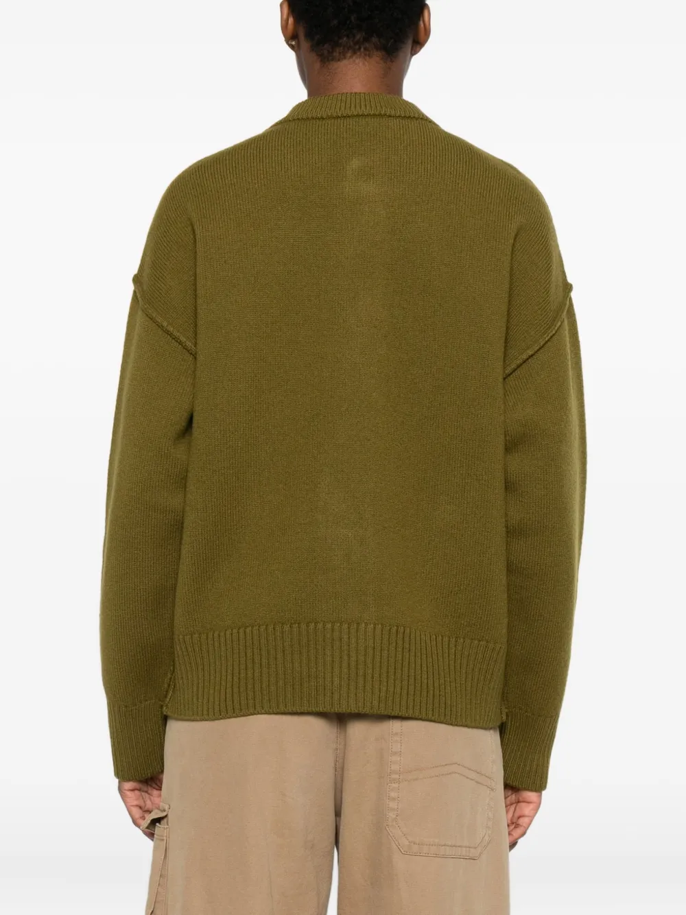 AMI Paris Vest met opgestikte zak en logo Bruin