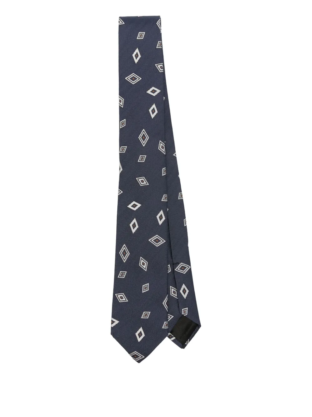 Lardini geometric-pattern silk tie Blauw