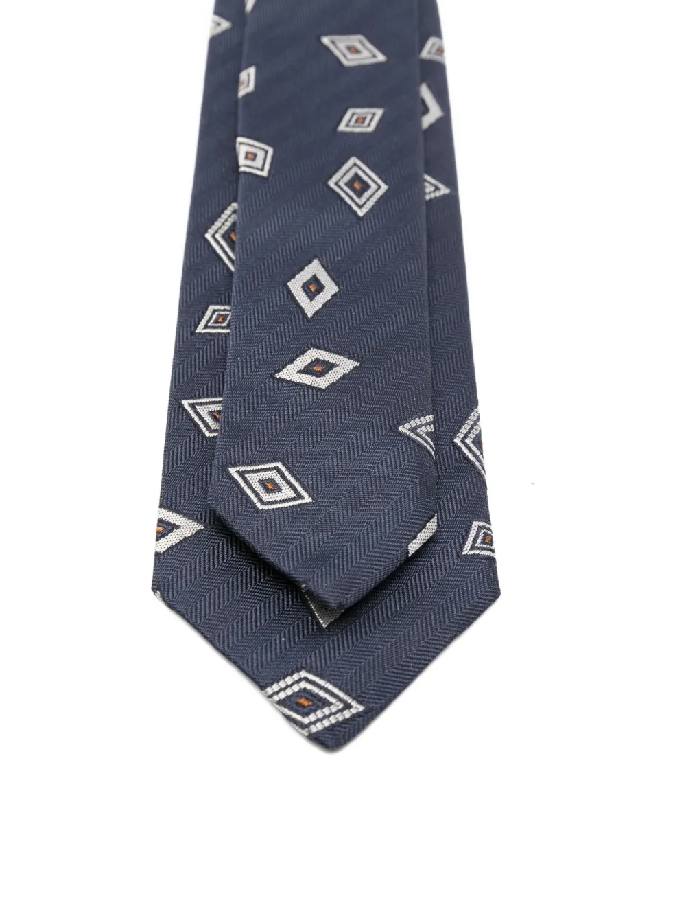 Lardini geometric-pattern silk tie Blauw