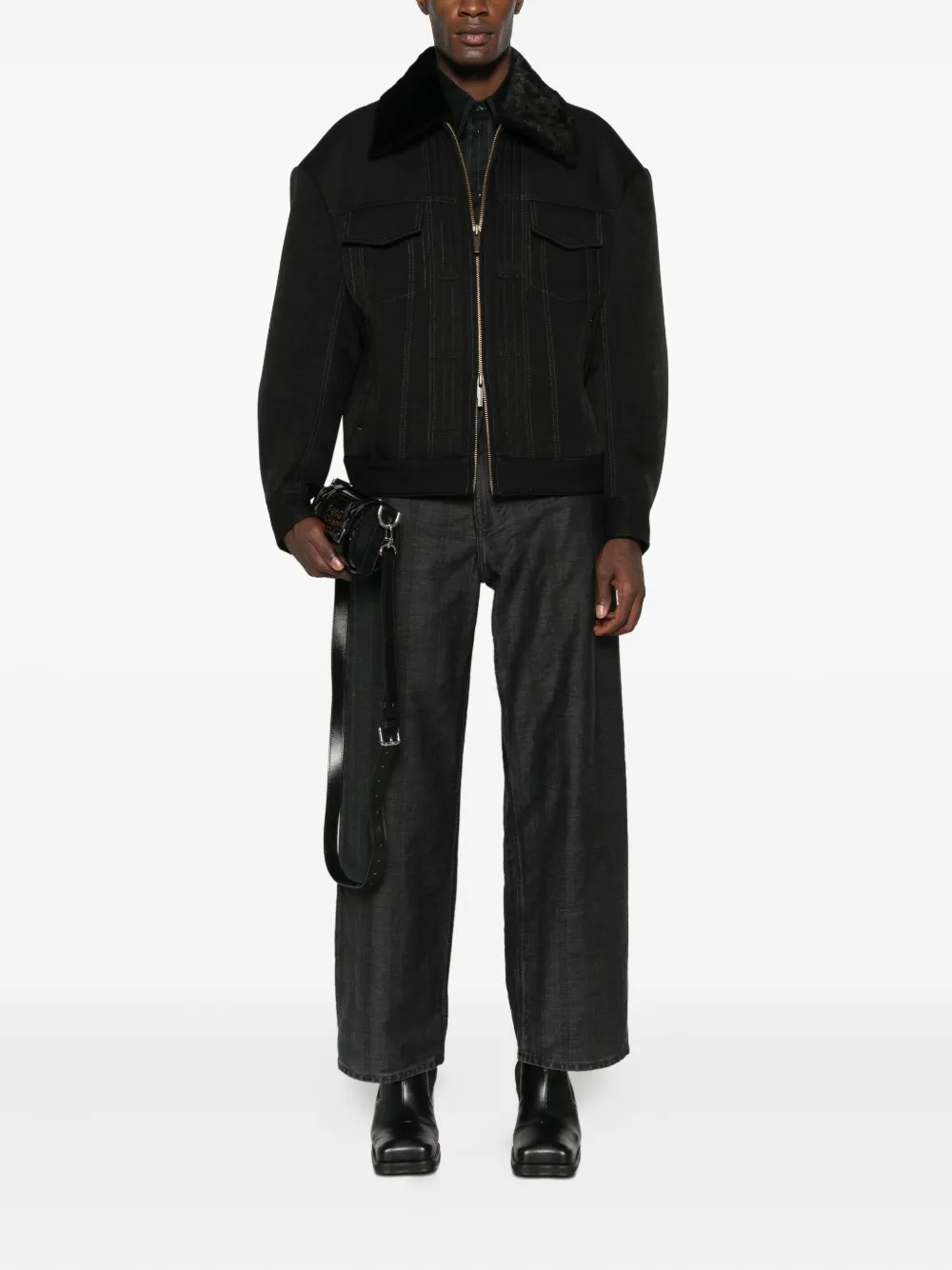 Feng Chen Wang fur-collar zip-up jacket | Bomber Jackets | Image 2
