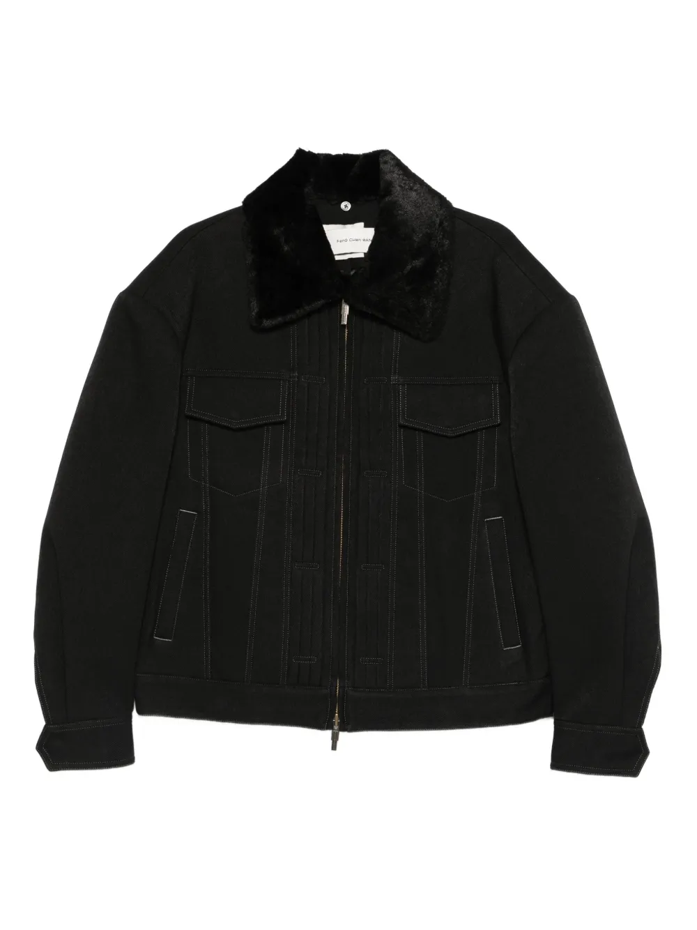 Feng Chen Wang fur-collar zip-up jacket | noir | Image 1