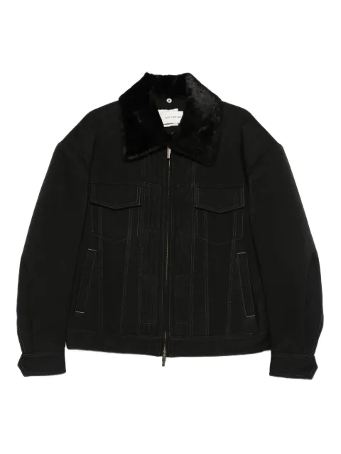 Feng Chen Wang chaqueta con cremallera y cuello de pelo