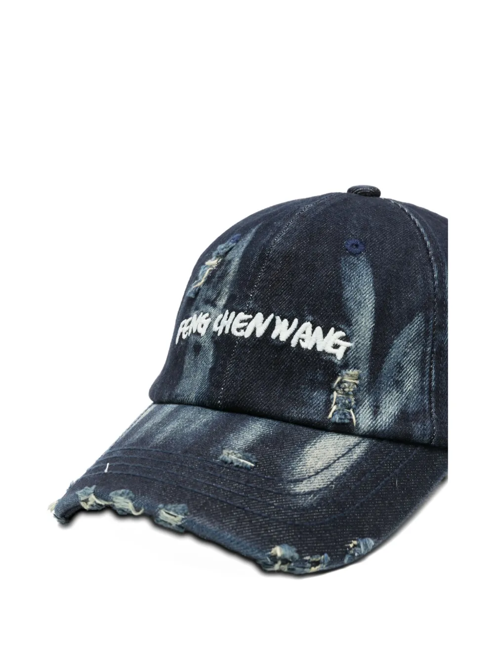 Feng Chen Wang Tie-dye Distressed Cap In Black
