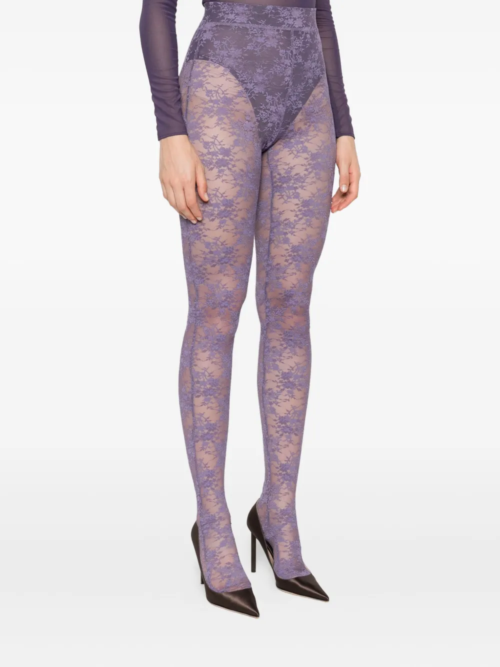 Alex Perry Legging met bloemenkant Paars