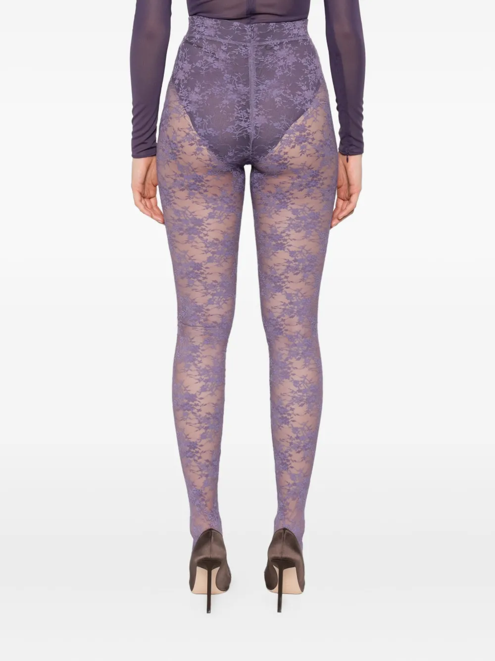 Alex Perry Legging met bloemenkant Paars