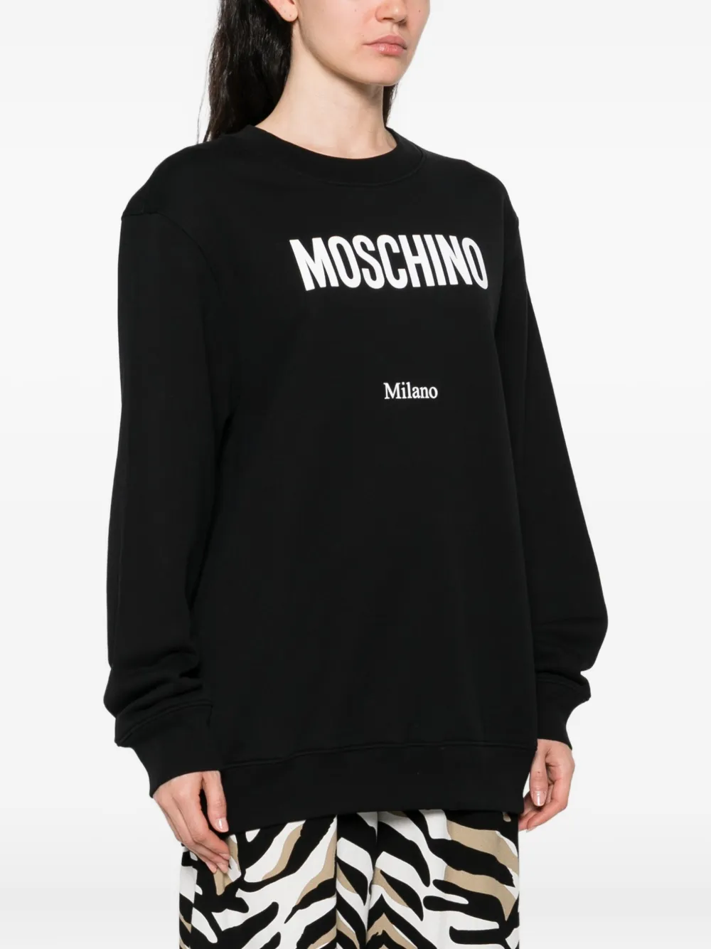 Moschino logo-print sweatshirt Zwart