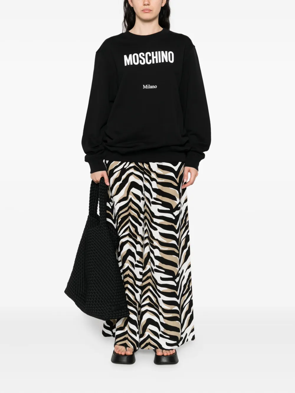 Moschino logo-print sweatshirt Zwart