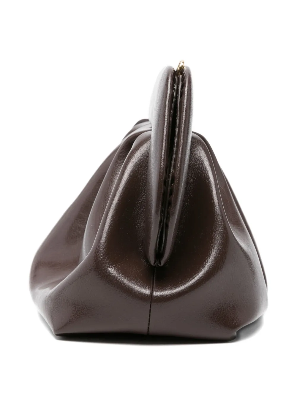 Themoirè Gathered Clutch Bag In Brown