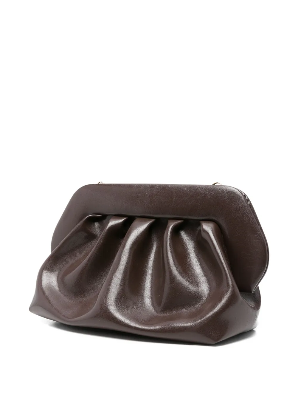 Themoirè Gathered Clutch Bag In Brown
