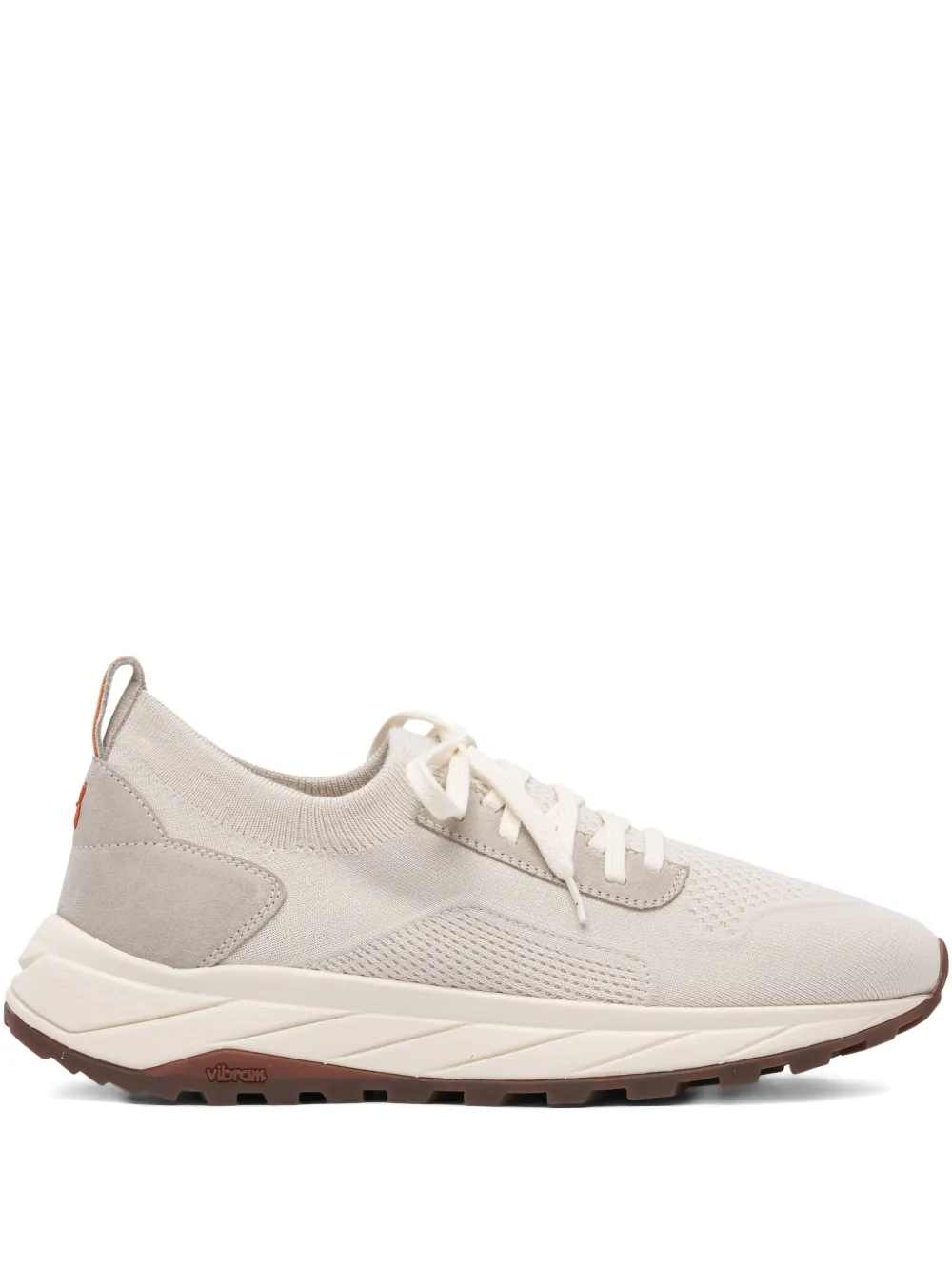 Henderson Baracco Gebreide suède sneakers Beige