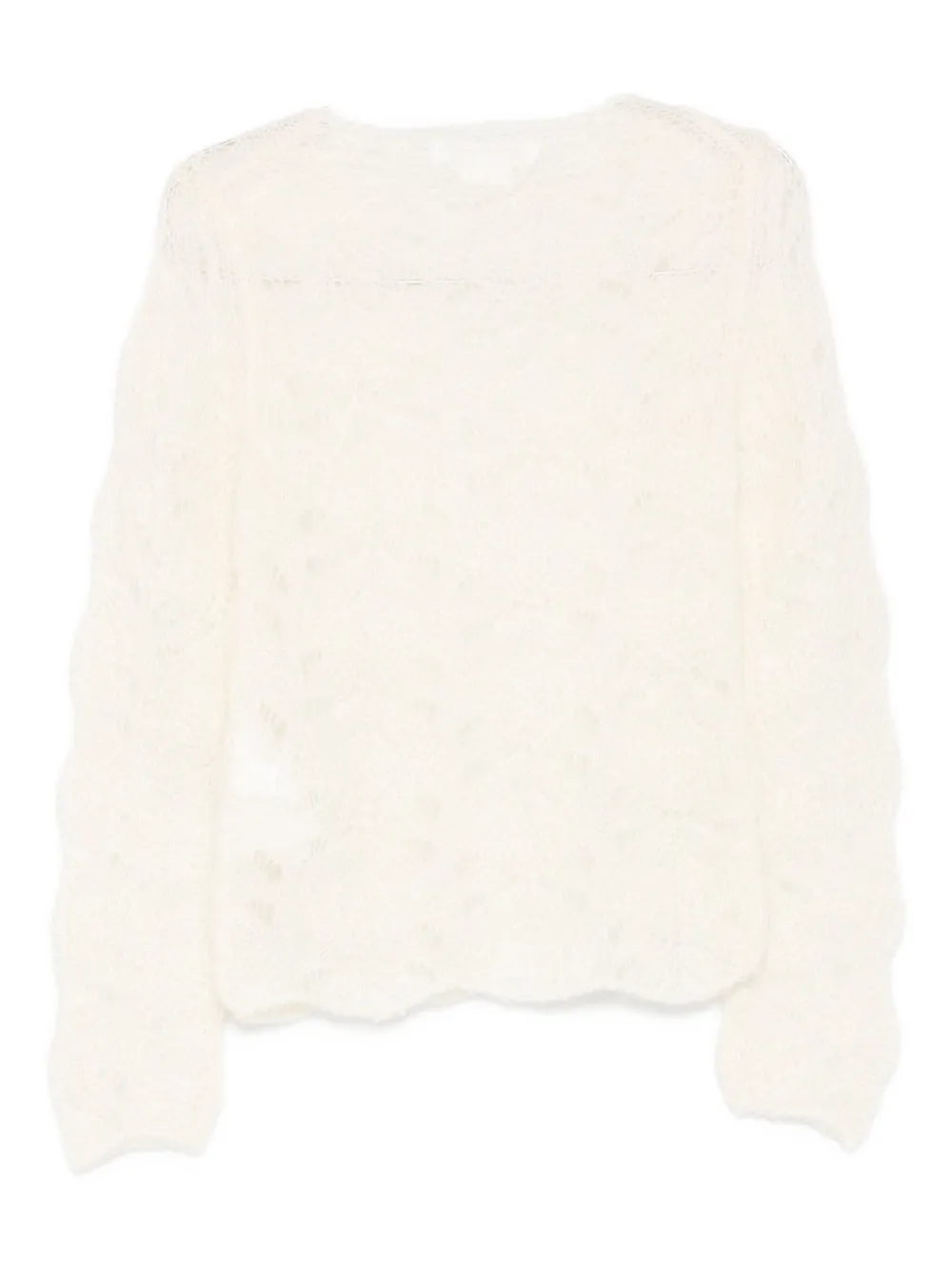 Comme Des Garçons Open-knit Wool Sweater In Yellow