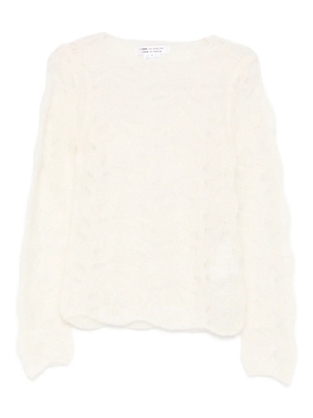 Comme Des Garçons Open-knit Wool Sweater In Yellow