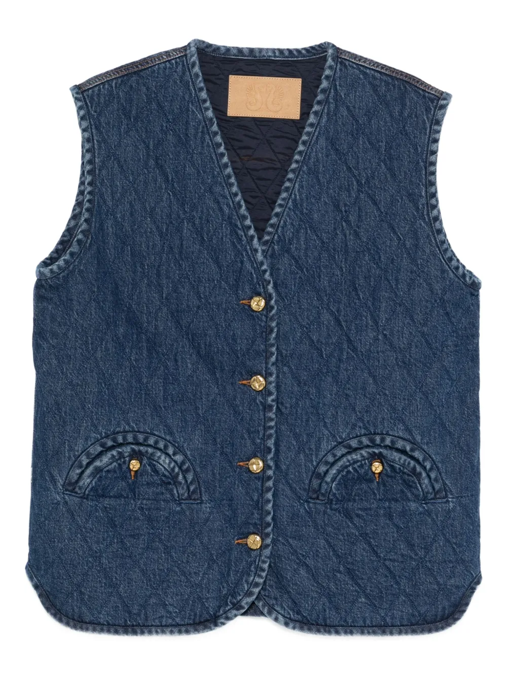 quilted welt-pocket gilet